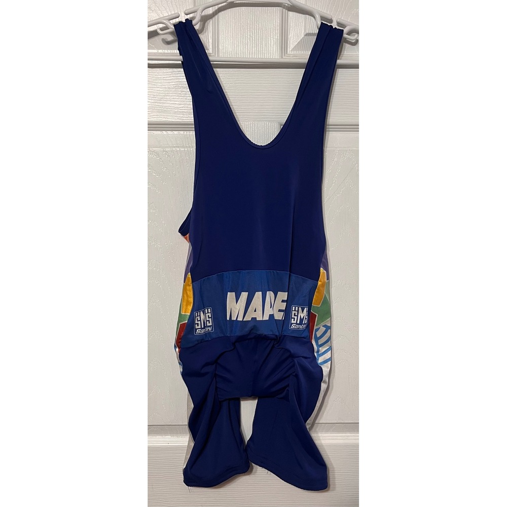 Santini Mapei Cycling Bib Shorts Men's Size‎ S Blue Italian Sportswear